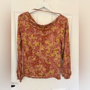 Buckle Rose Pink Floral Long Sleeve Top